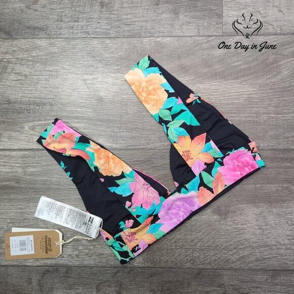 Billabong Tropic Time Reversible Plunge Bikini Top Size M - Picture 7 of 7